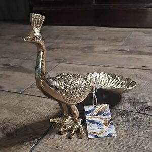 Gold Peacock Trinket Dish
